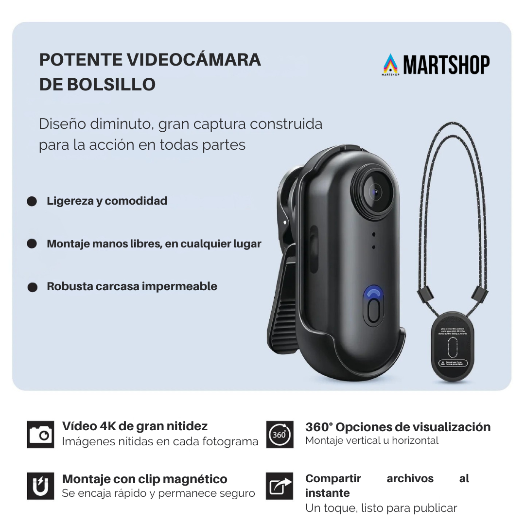 SpyCam PRO™ – Videocámara Portátil HD con Detección de Movimiento